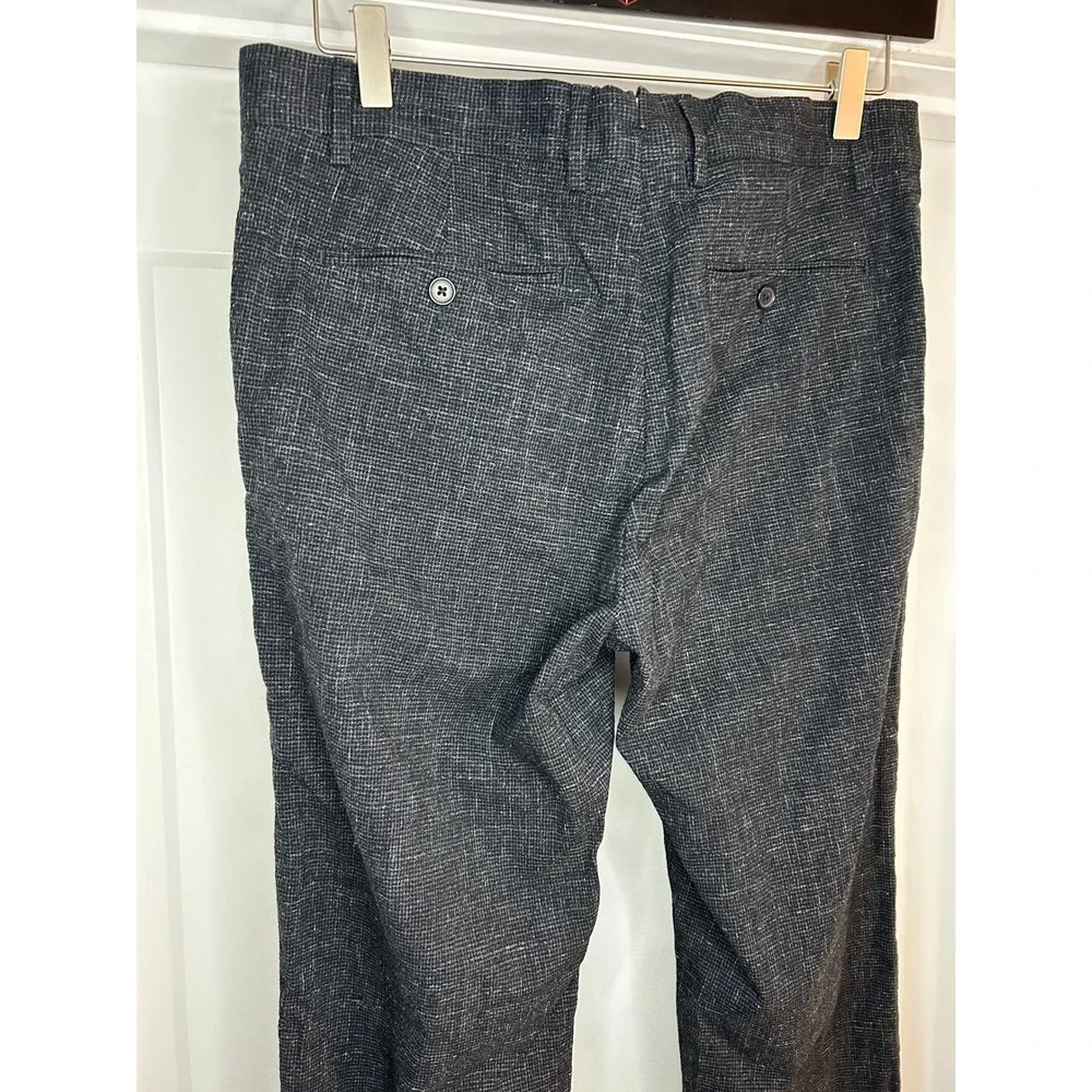 Banana Republic Mens Tessuti di Sondrio Charcoal Crosshatch Dress Pants 32x30